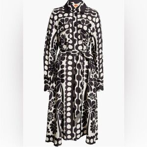 Farm Rio Palermo Black and White Long Sleeve Shirt Dress 
Size S NWT